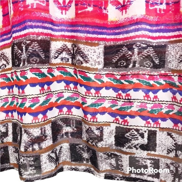 Show Me Your Mumu hieroglyphic tribal print multi colored sheer top - Picture 5 of 6